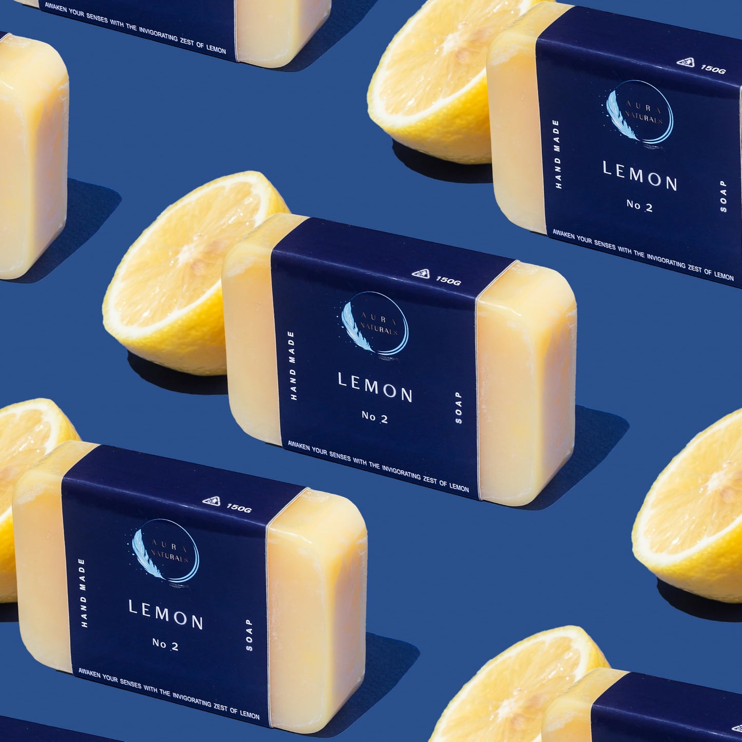 Aura Naturals Mens Soap Bar Pack of 4 - Sandalwood, Lemon, Activated Carbon & Chamomile Scented Men Soap Bar - 150g Exfoliating Soap for Men, Natural Body Soap Gift Set